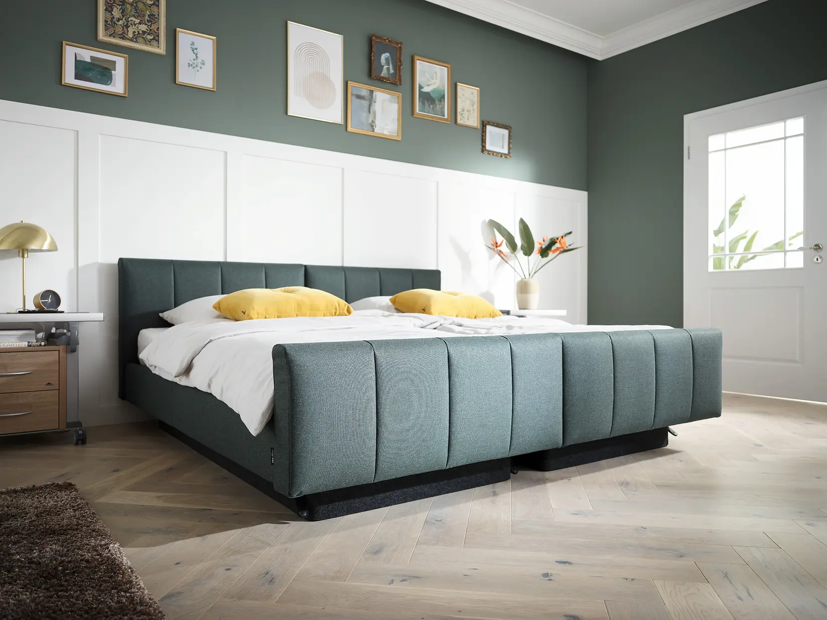 Libra - variant deluxe double bed, luxury bed Libra - variant deluxe as a double bed standing in the room